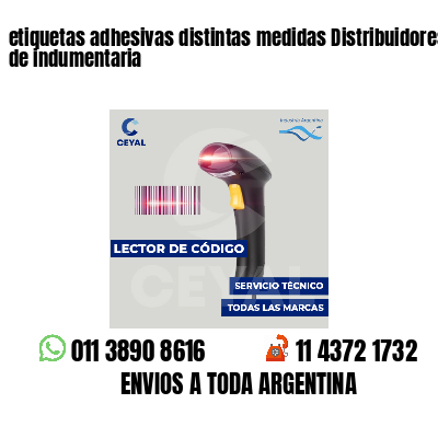 etiquetas adhesivas distintas medidas Distribuidores de indumentaria
