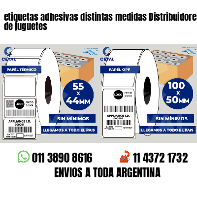 etiquetas adhesivas distintas medidas Distribuidores de juguetes