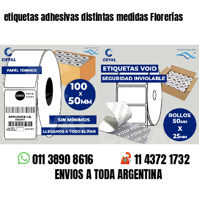 etiquetas adhesivas distintas medidas Florerías