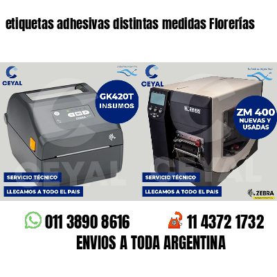 etiquetas adhesivas distintas medidas Florerías