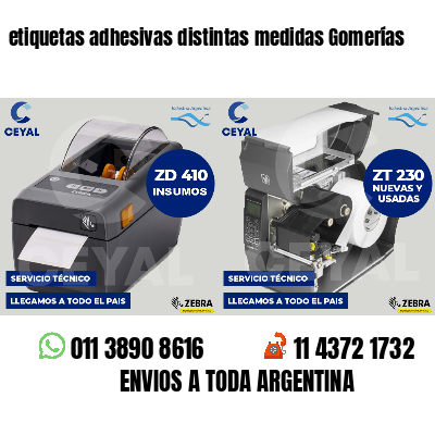 etiquetas adhesivas distintas medidas Gomerías