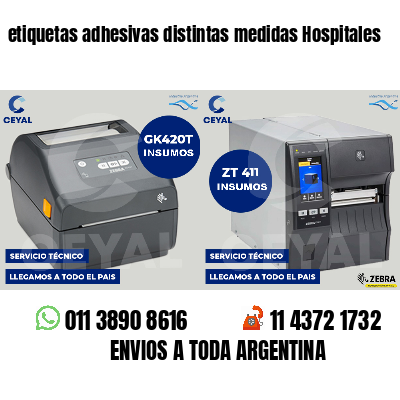 etiquetas adhesivas distintas medidas Hospitales