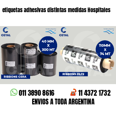 etiquetas adhesivas distintas medidas Hospitales