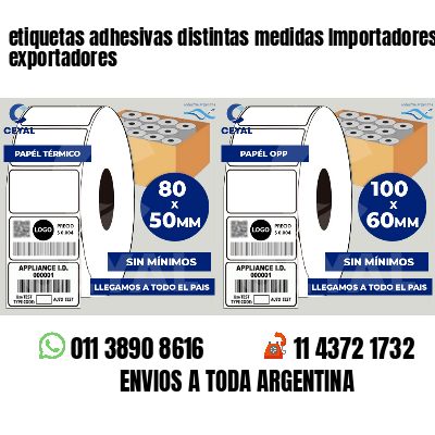 etiquetas adhesivas distintas medidas Importadores y exportadores