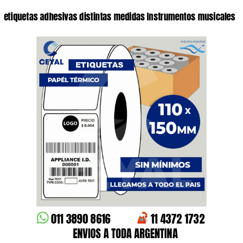 etiquetas adhesivas distintas medidas Instrumentos musicales