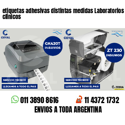 etiquetas adhesivas distintas medidas Laboratorios clínicos