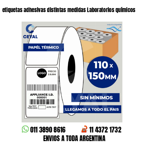 etiquetas adhesivas distintas medidas Laboratorios químicos