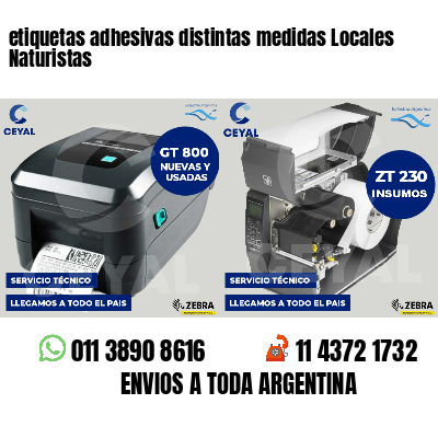 etiquetas adhesivas distintas medidas Locales Naturistas