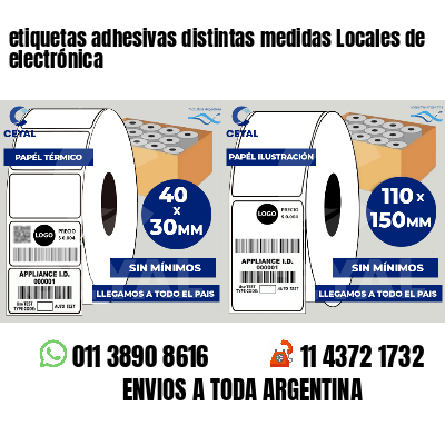 etiquetas adhesivas distintas medidas Locales de electrónica
