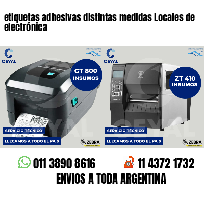 etiquetas adhesivas distintas medidas Locales de electrónica