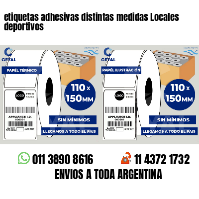 etiquetas adhesivas distintas medidas Locales deportivos