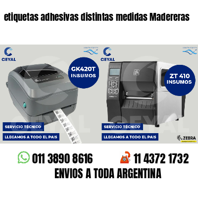 etiquetas adhesivas distintas medidas Madereras