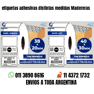 etiquetas adhesivas distintas medidas Madereras