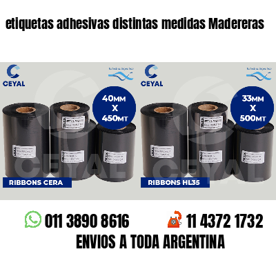 etiquetas adhesivas distintas medidas Madereras