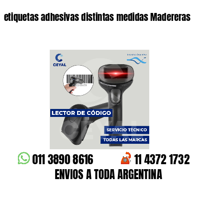 etiquetas adhesivas distintas medidas Madereras