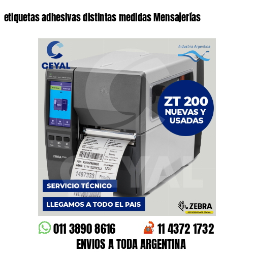etiquetas adhesivas distintas medidas Mensajerías