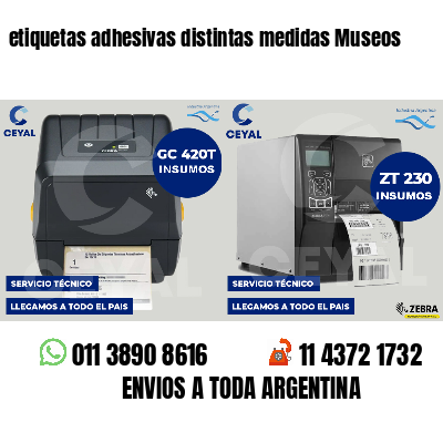 etiquetas adhesivas distintas medidas Museos