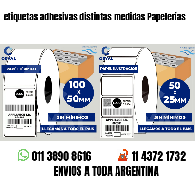 etiquetas adhesivas distintas medidas Papelerías