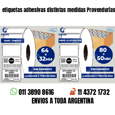 etiquetas adhesivas distintas medidas Proveedurías