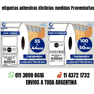 etiquetas adhesivas distintas medidas Proveedurías