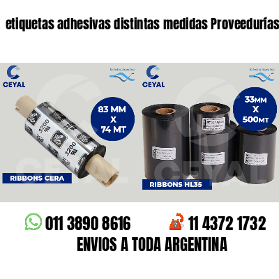etiquetas adhesivas distintas medidas Proveedurías