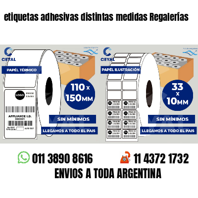 etiquetas adhesivas distintas medidas Regalerías