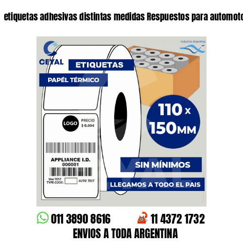 etiquetas adhesivas distintas medidas Respuestos para automotores