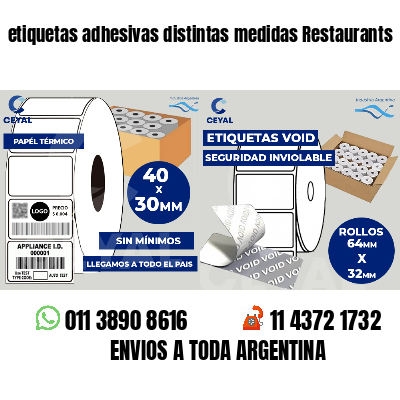 etiquetas adhesivas distintas medidas Restaurants