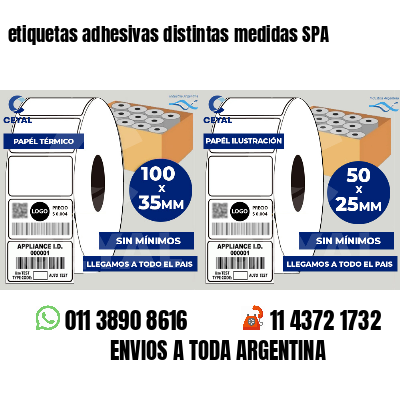 etiquetas adhesivas distintas medidas SPA
