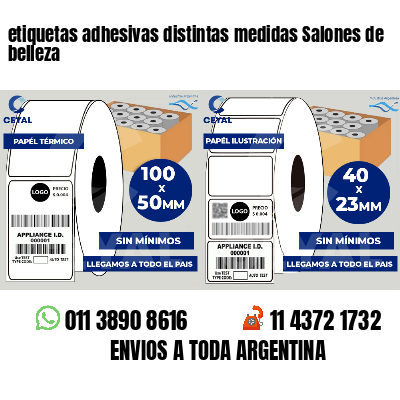 etiquetas adhesivas distintas medidas Salones de belleza