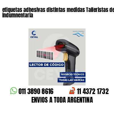 etiquetas adhesivas distintas medidas Talleristas de indumnentaria