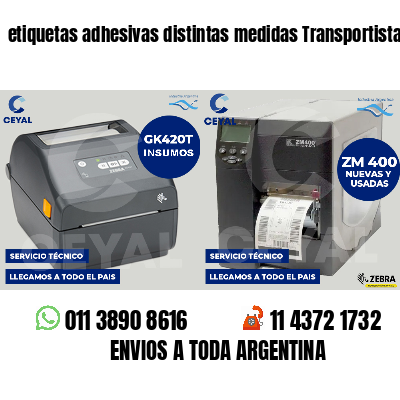 etiquetas adhesivas distintas medidas Transportistas