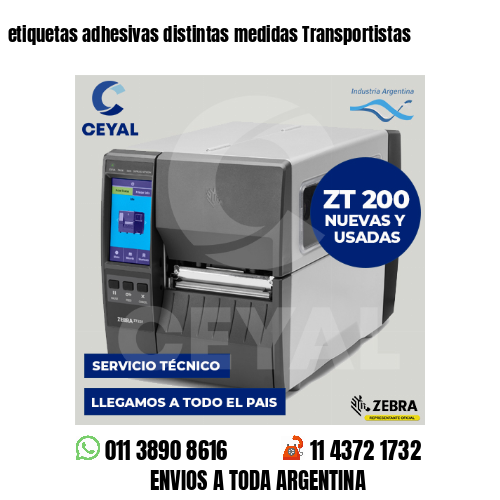 etiquetas adhesivas distintas medidas Transportistas