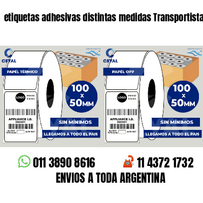 etiquetas adhesivas distintas medidas Transportistas