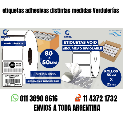 etiquetas adhesivas distintas medidas Verdulerías