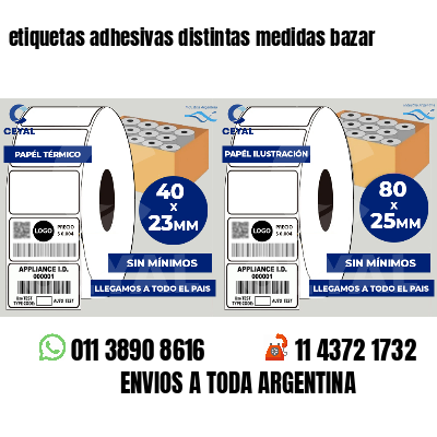 etiquetas adhesivas distintas medidas bazar