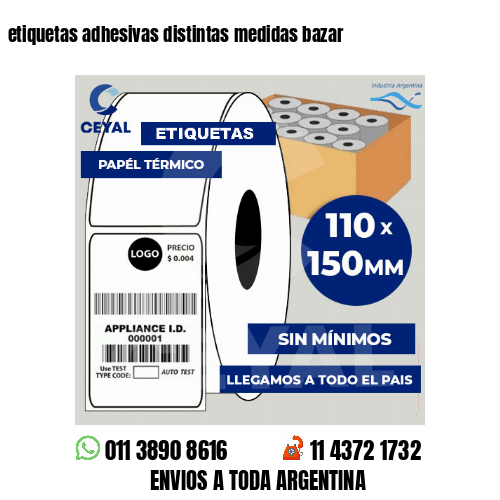 etiquetas adhesivas distintas medidas bazar