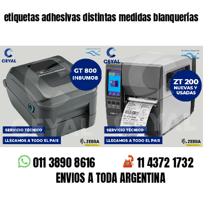 etiquetas adhesivas distintas medidas blanquerías