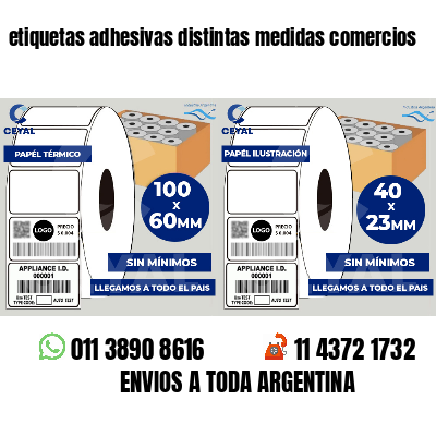 etiquetas adhesivas distintas medidas comercios