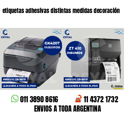 etiquetas adhesivas distintas medidas decoración