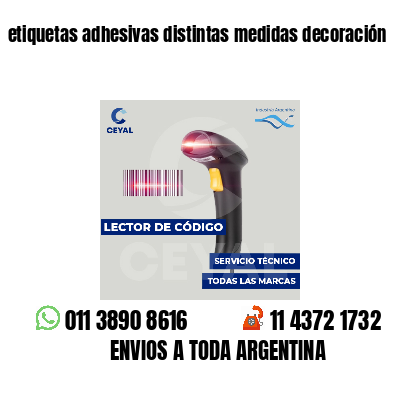 etiquetas adhesivas distintas medidas decoración