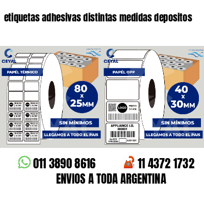 etiquetas adhesivas distintas medidas depositos