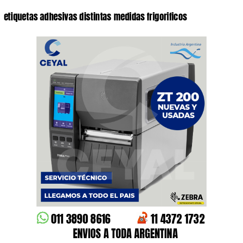 etiquetas adhesivas distintas medidas frigorificos