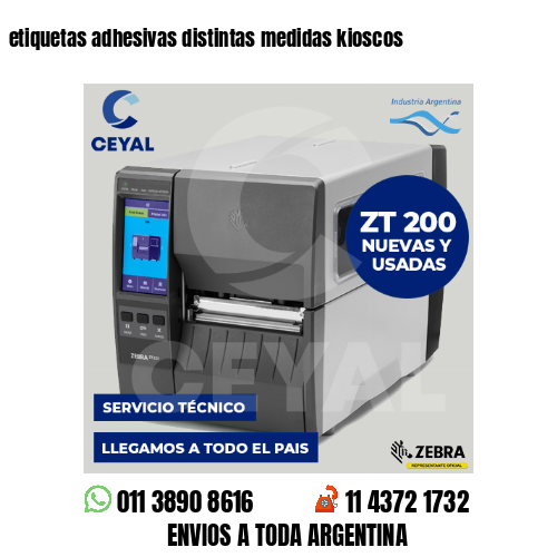 etiquetas adhesivas distintas medidas kioscos