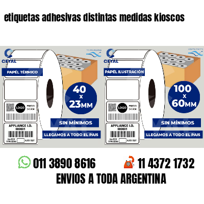 etiquetas adhesivas distintas medidas kioscos