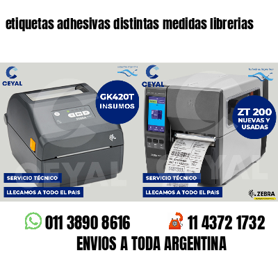 etiquetas adhesivas distintas medidas librerias