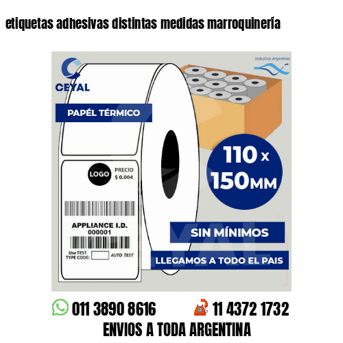 etiquetas adhesivas distintas medidas marroquinería