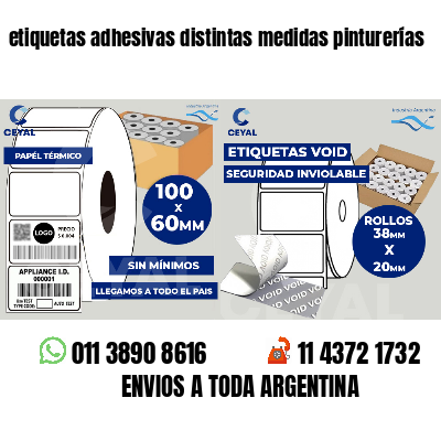 etiquetas adhesivas distintas medidas pinturerías