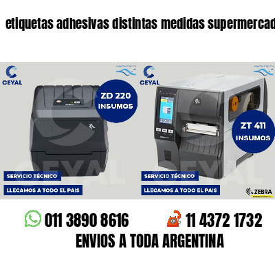 etiquetas adhesivas distintas medidas supermercados