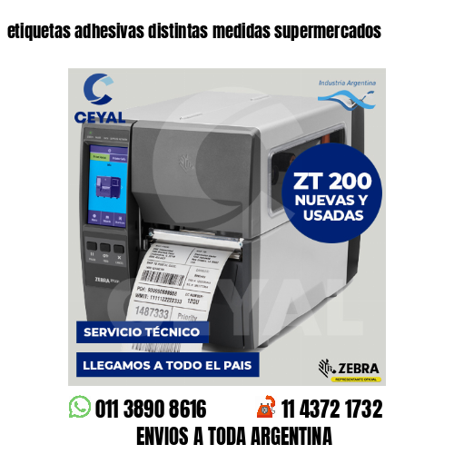 etiquetas adhesivas distintas medidas supermercados